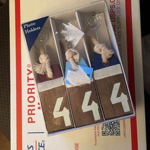 NWT NANTUCKET 3 photo holders nautical